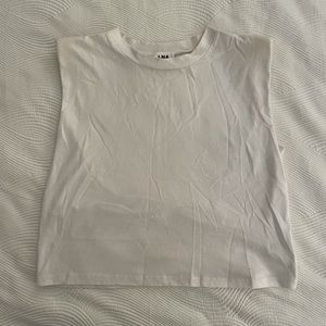 LNA White Muscle Tank